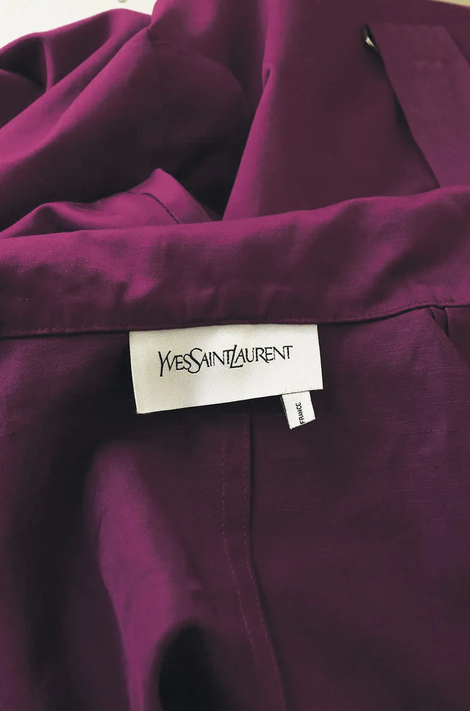 Resort 2010 Stefano Pilati for Yves Saint Laurent Purple Cotton Trench Coat