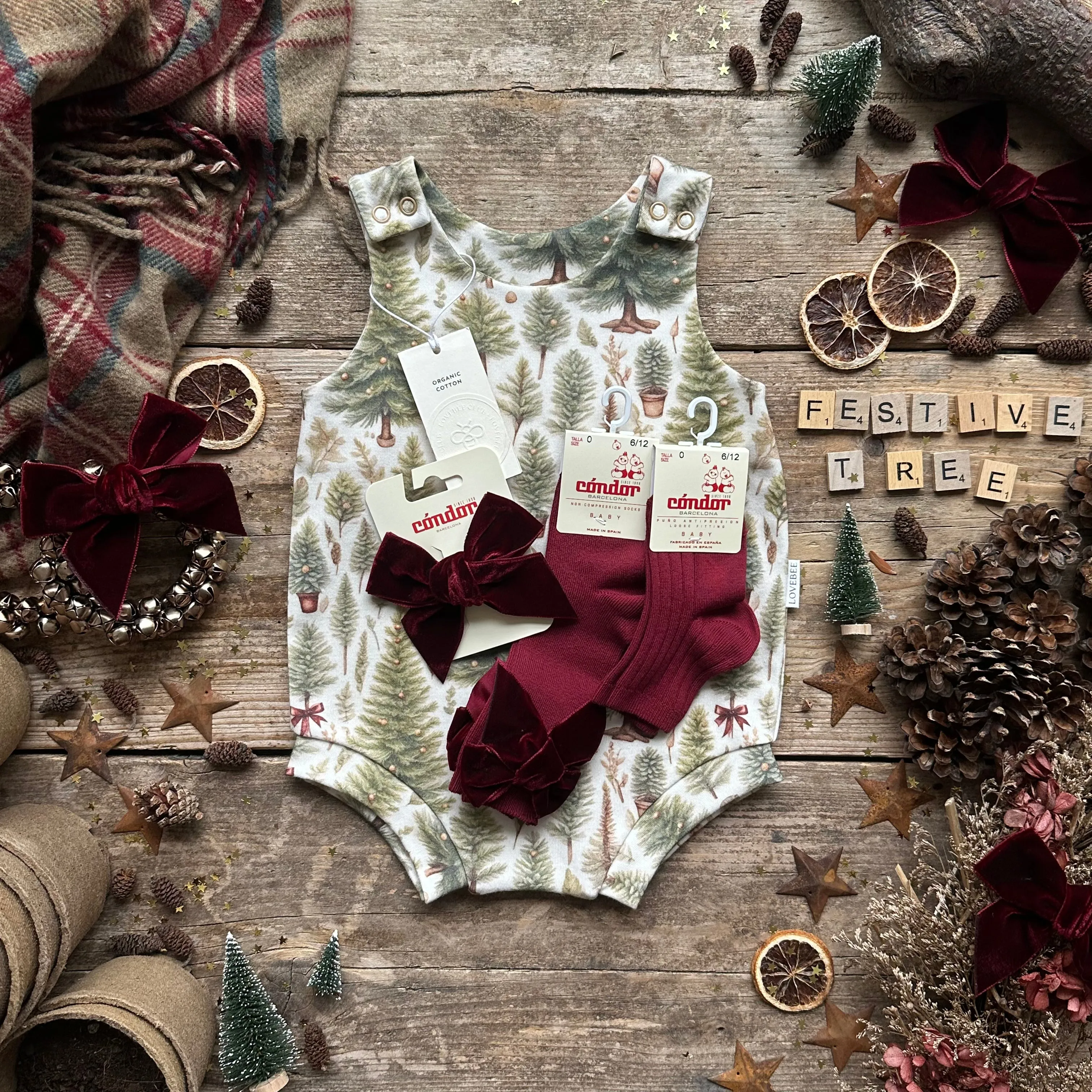 Ribbon Christmas Tree Bloomer Romper | Ready To Post