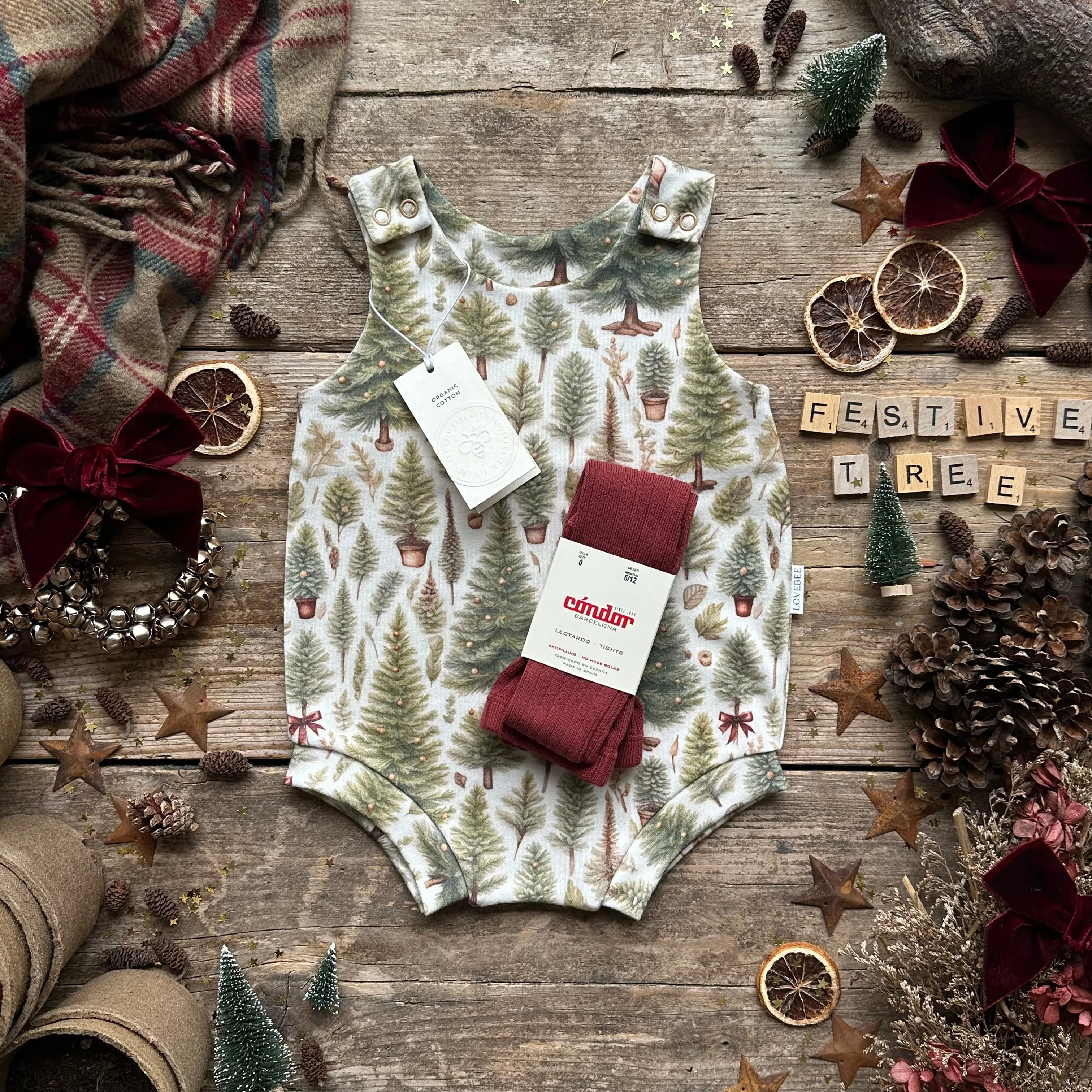 Ribbon Christmas Tree Bloomer Romper | Ready To Post