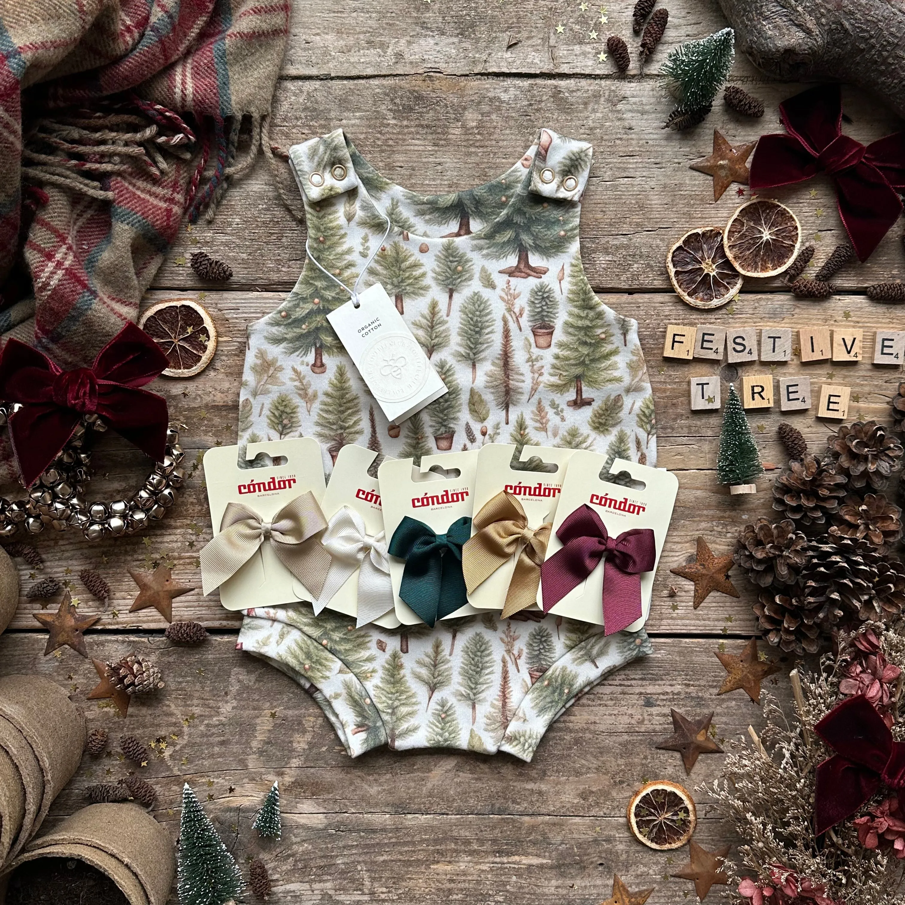 Ribbon Christmas Tree Bloomer Romper | Ready To Post