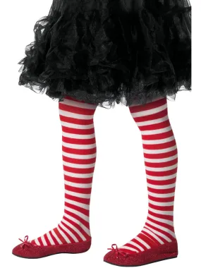 Santa Striped Girls Tights