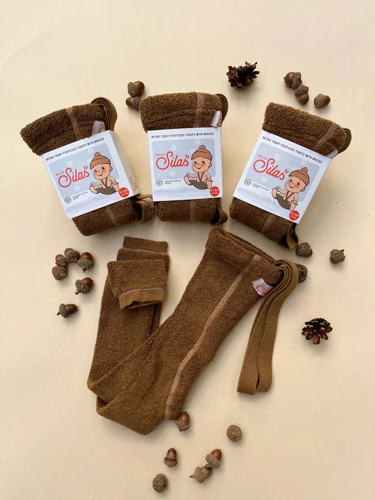 SILLY SILAS TEDDY WARMY FOOTLESS TIGHTS | ACORN BROWN