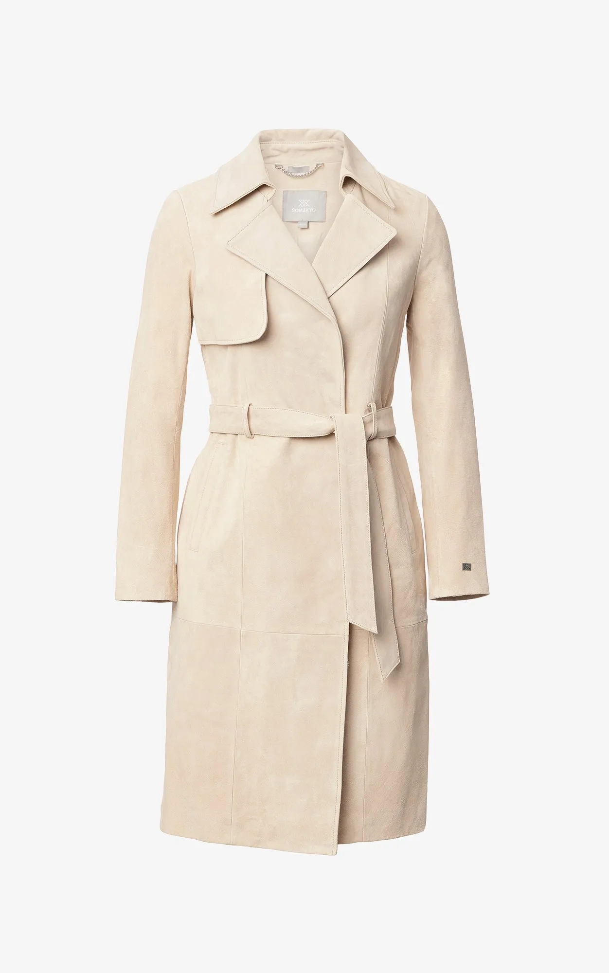 SOIA&KYO ALEXIS-N - Slim-Fit Suede Trench Coat