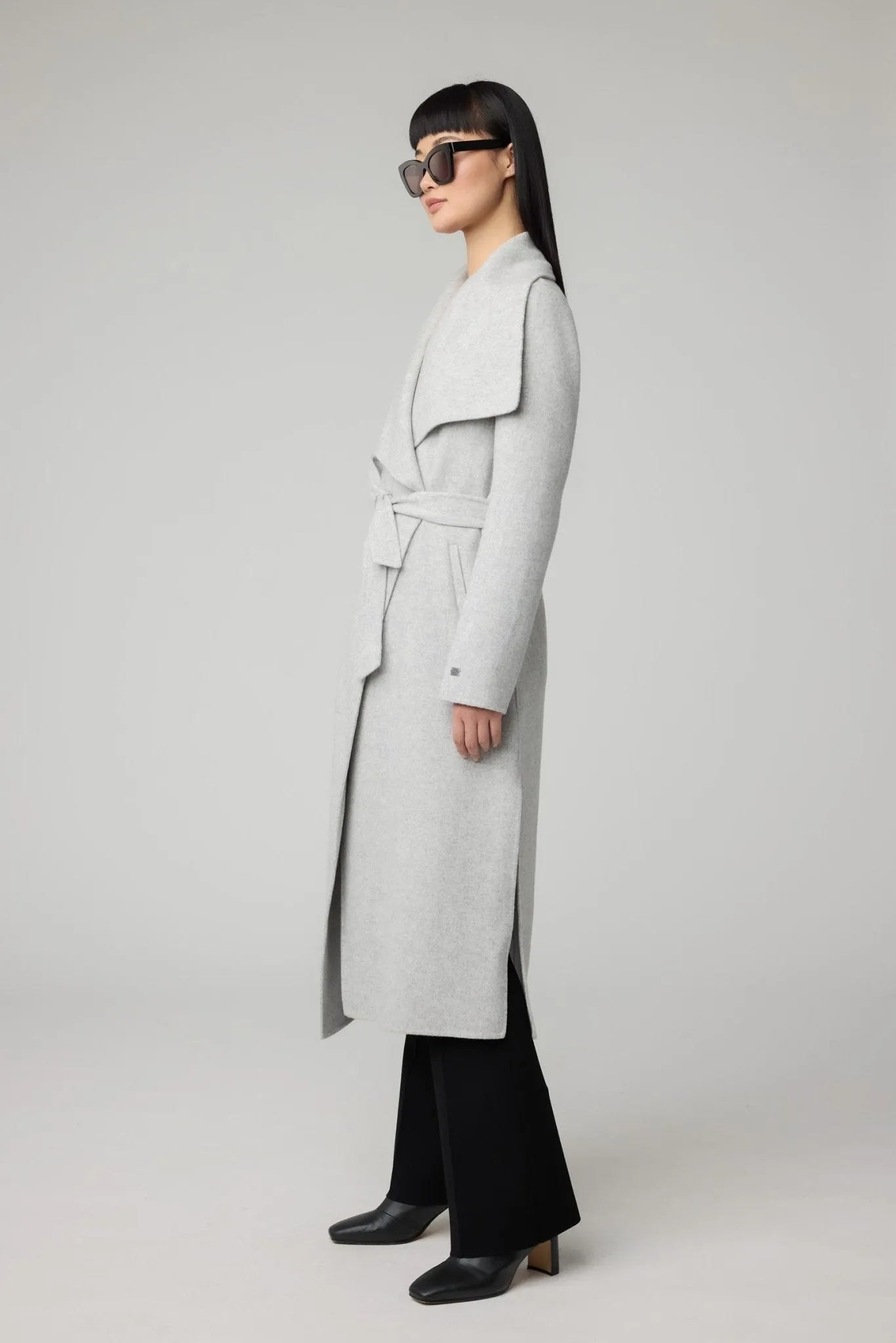 SOIA&KYO BRITTA - Straight-Fit Double Face Wool Coat With Belt