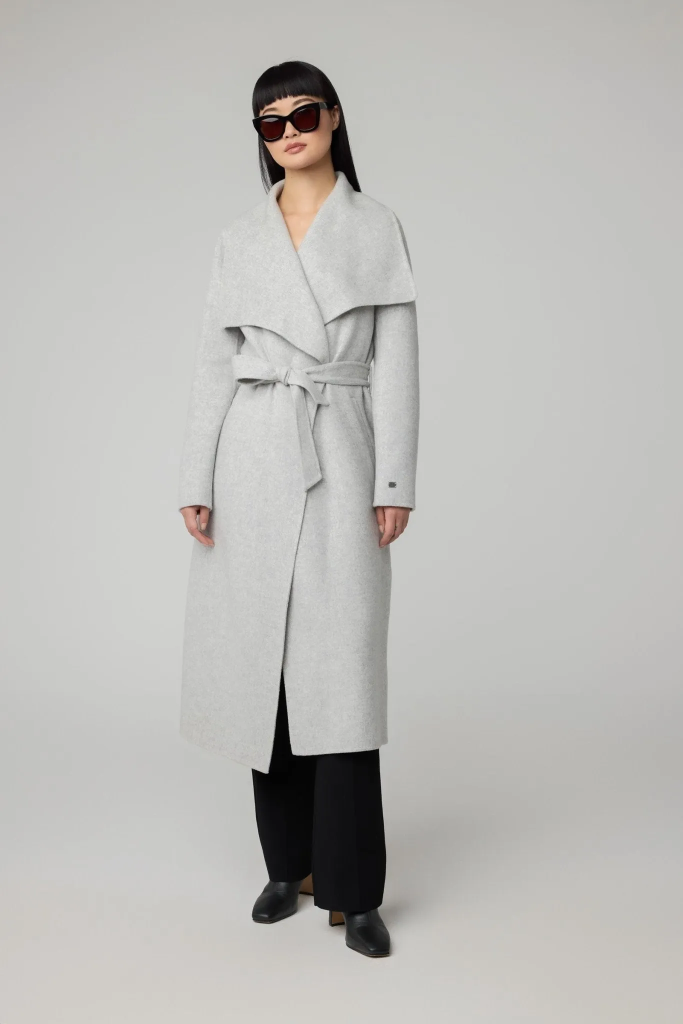 SOIA&KYO BRITTA - Straight-Fit Double Face Wool Coat With Belt