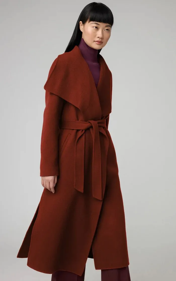 SOIA&KYO BRITTA - Straight-Fit Double Face Wool Coat With Belt