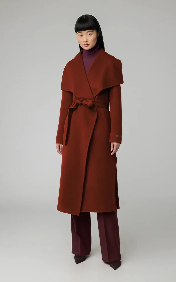 SOIA&KYO BRITTA - Straight-Fit Double Face Wool Coat With Belt