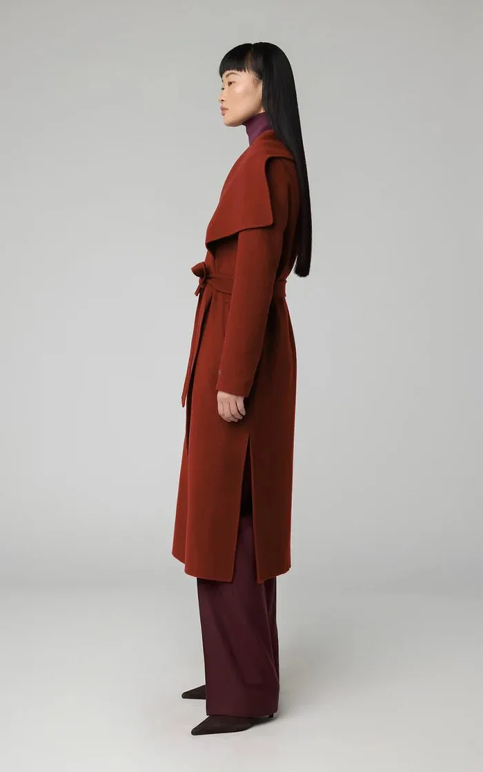 SOIA&KYO BRITTA - Straight-Fit Double Face Wool Coat With Belt