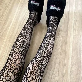 Spider web hollow out tights