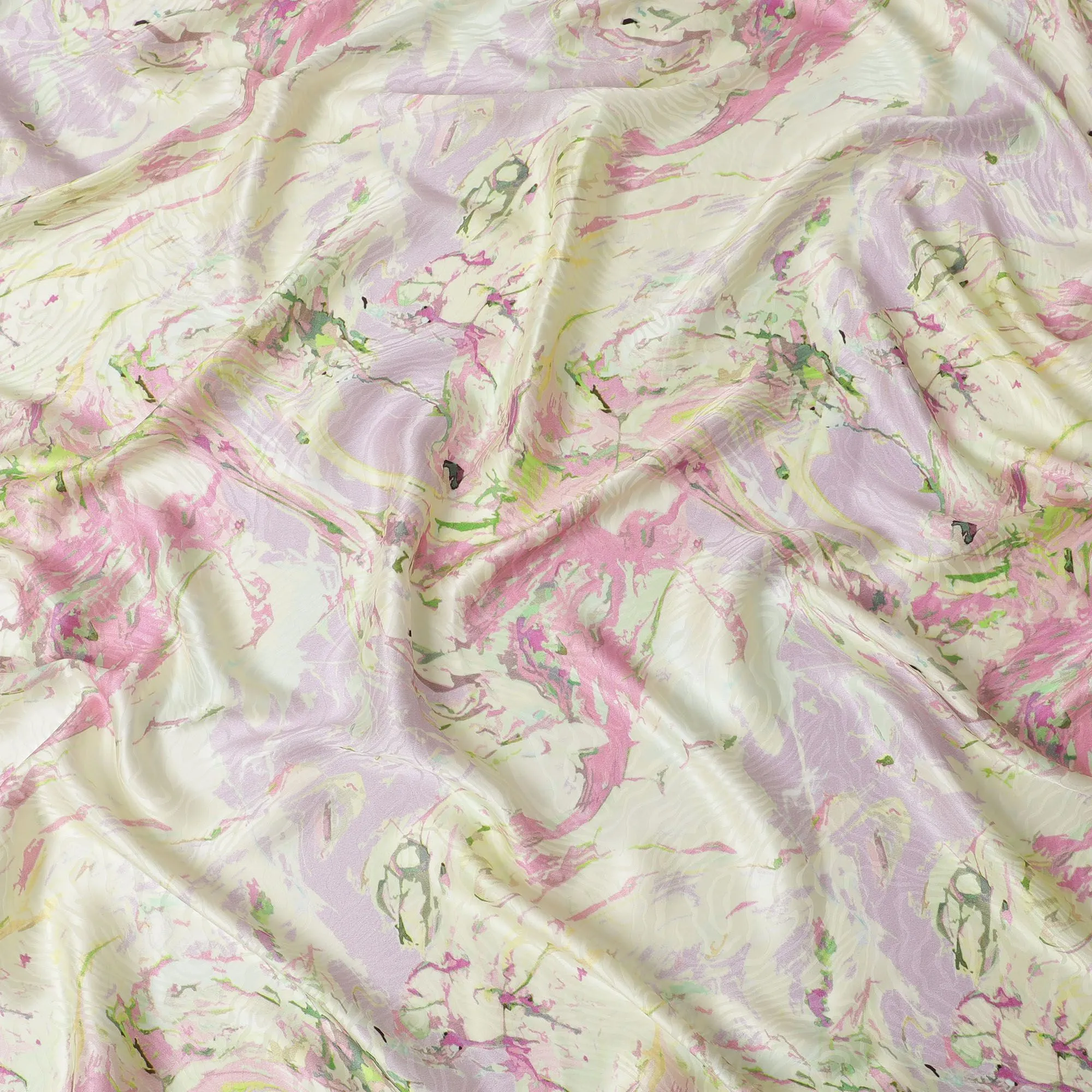 Spring Whimsy Pure Silk Satin Fabric, 110cm Wide - Buy Online-D18370