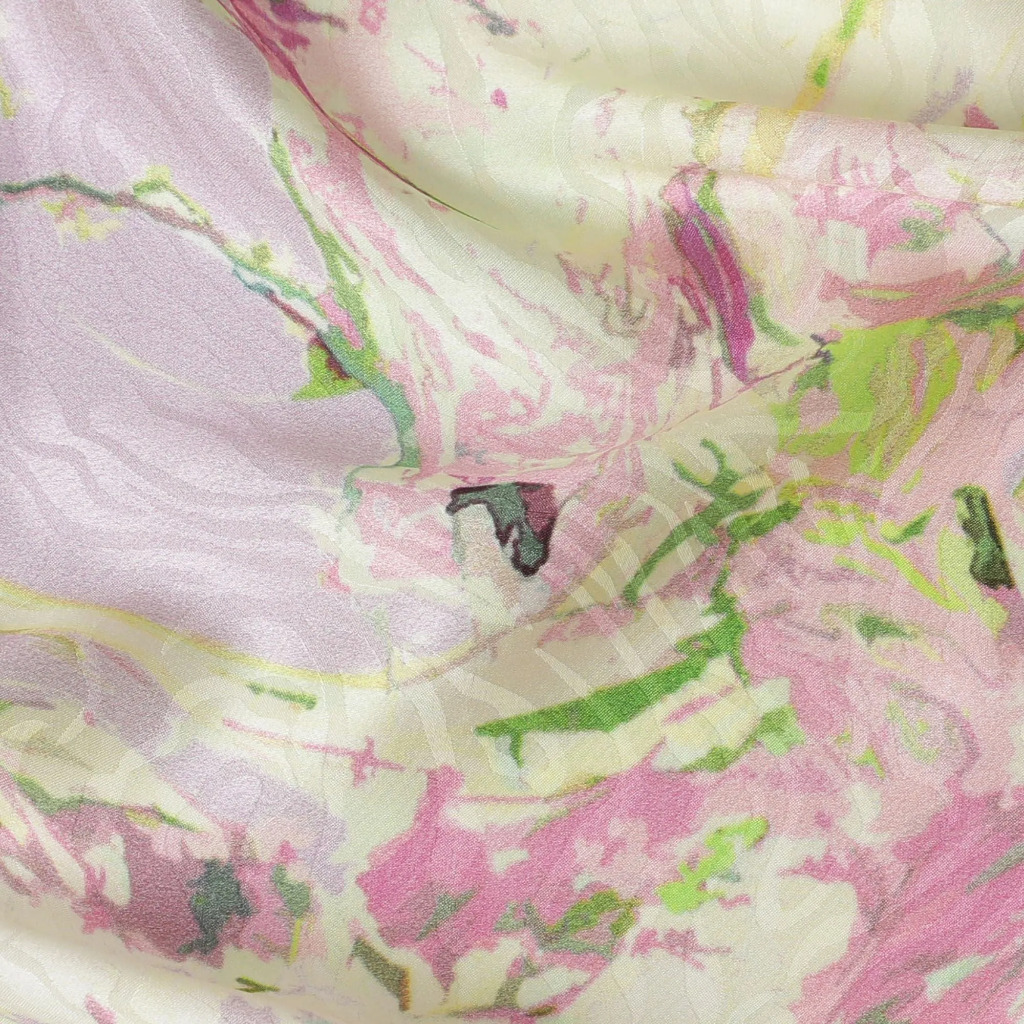 Spring Whimsy Pure Silk Satin Fabric, 110cm Wide - Buy Online-D18370