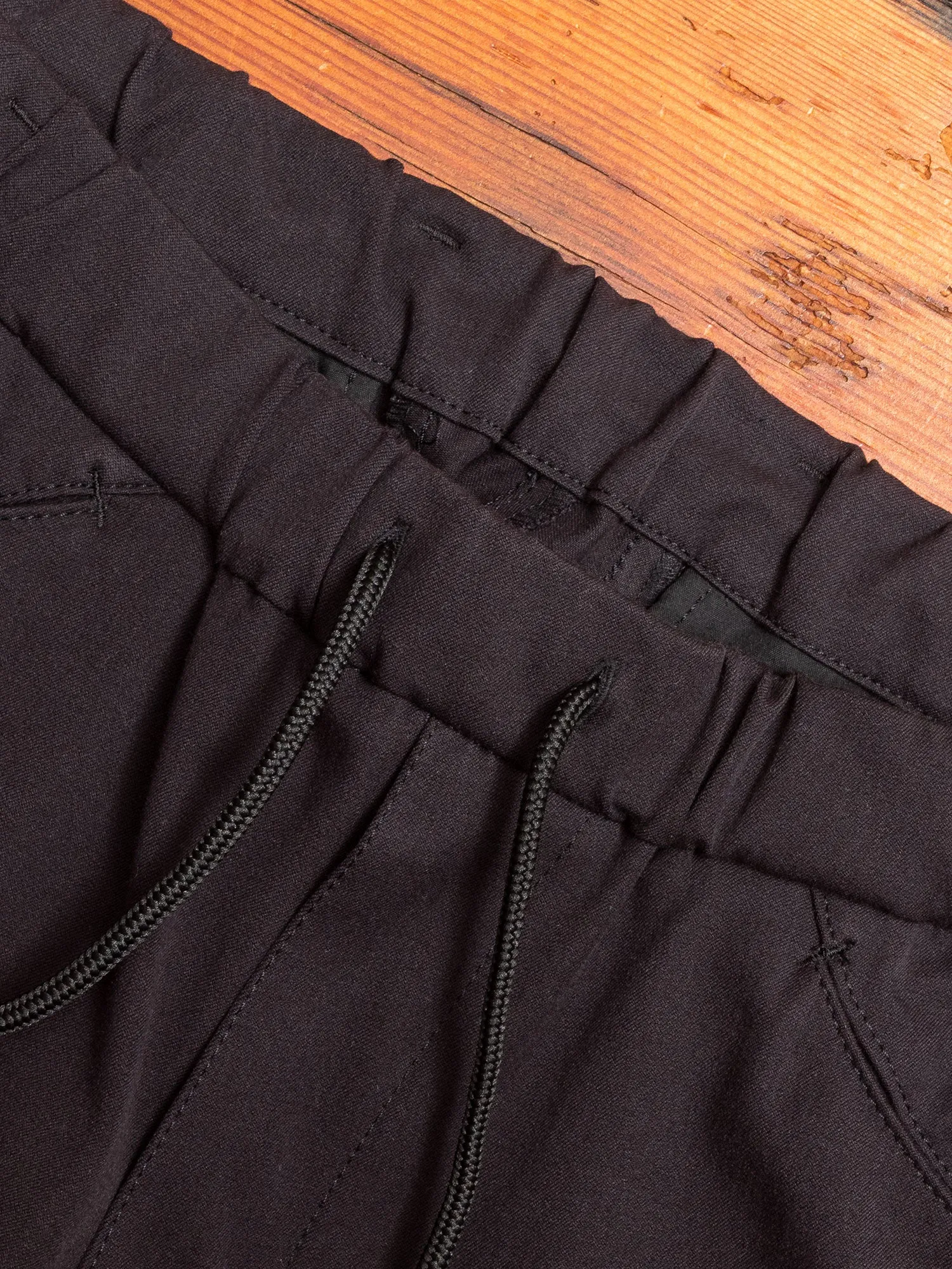 Stretch Twill Biker Cargo Pants in Black