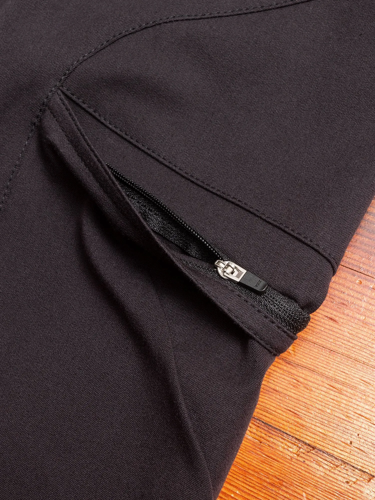 Stretch Twill Biker Cargo Pants in Black