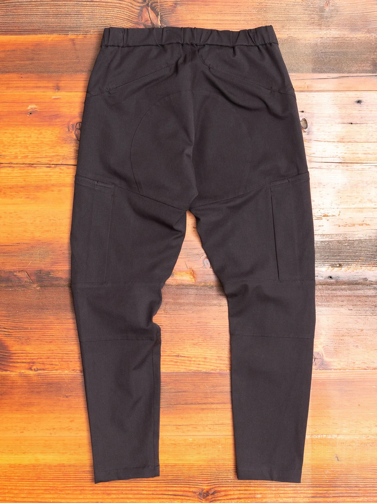 Stretch Twill Biker Cargo Pants in Black