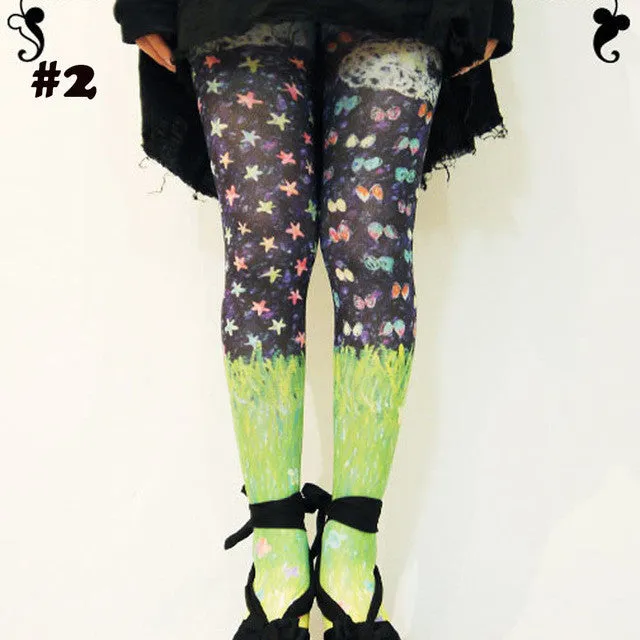 Super Trendy! Photo Printed Female Pantyhose Tights / Stockings Pantyhose