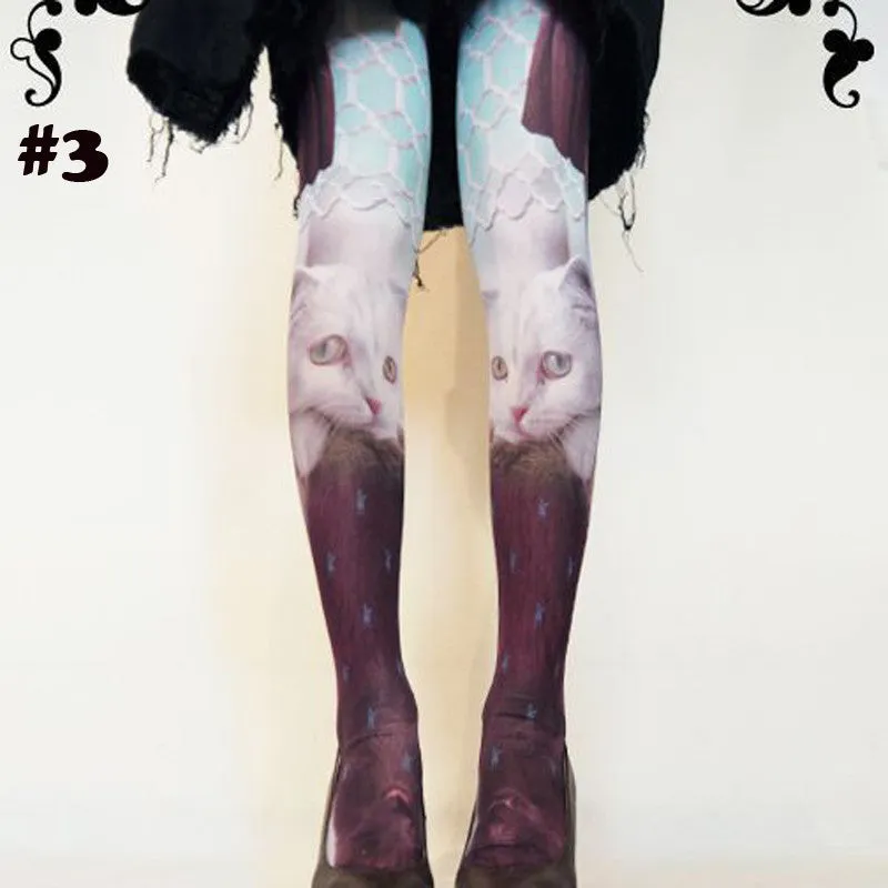 Super Trendy! Photo Printed Female Pantyhose Tights / Stockings Pantyhose