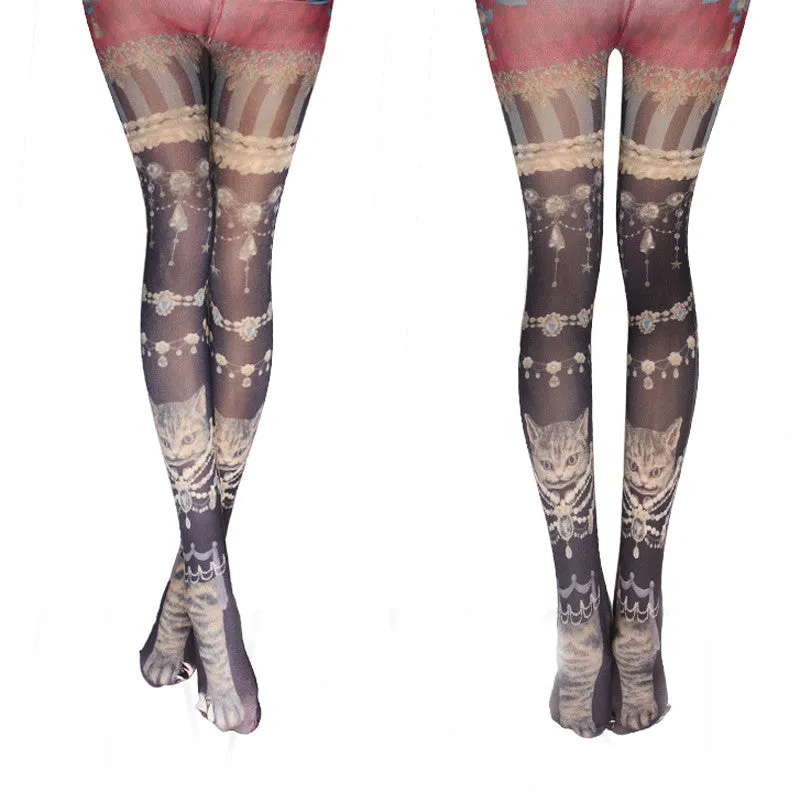 Super Trendy! Photo Printed Female Pantyhose Tights / Stockings Pantyhose