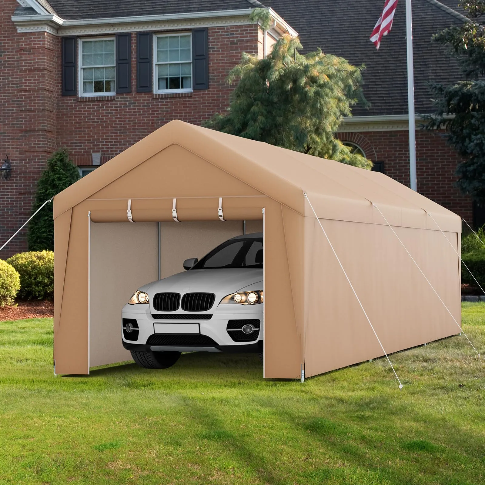 Tangkula 10x20 Ft Heavy-Duty Carport, Portable Garage Tent with Galvanized Steel Frame