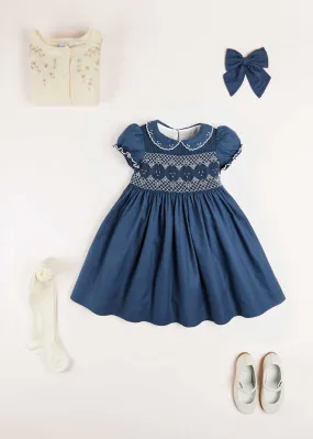 The French Blue Hand Smocked Dress Girl Look