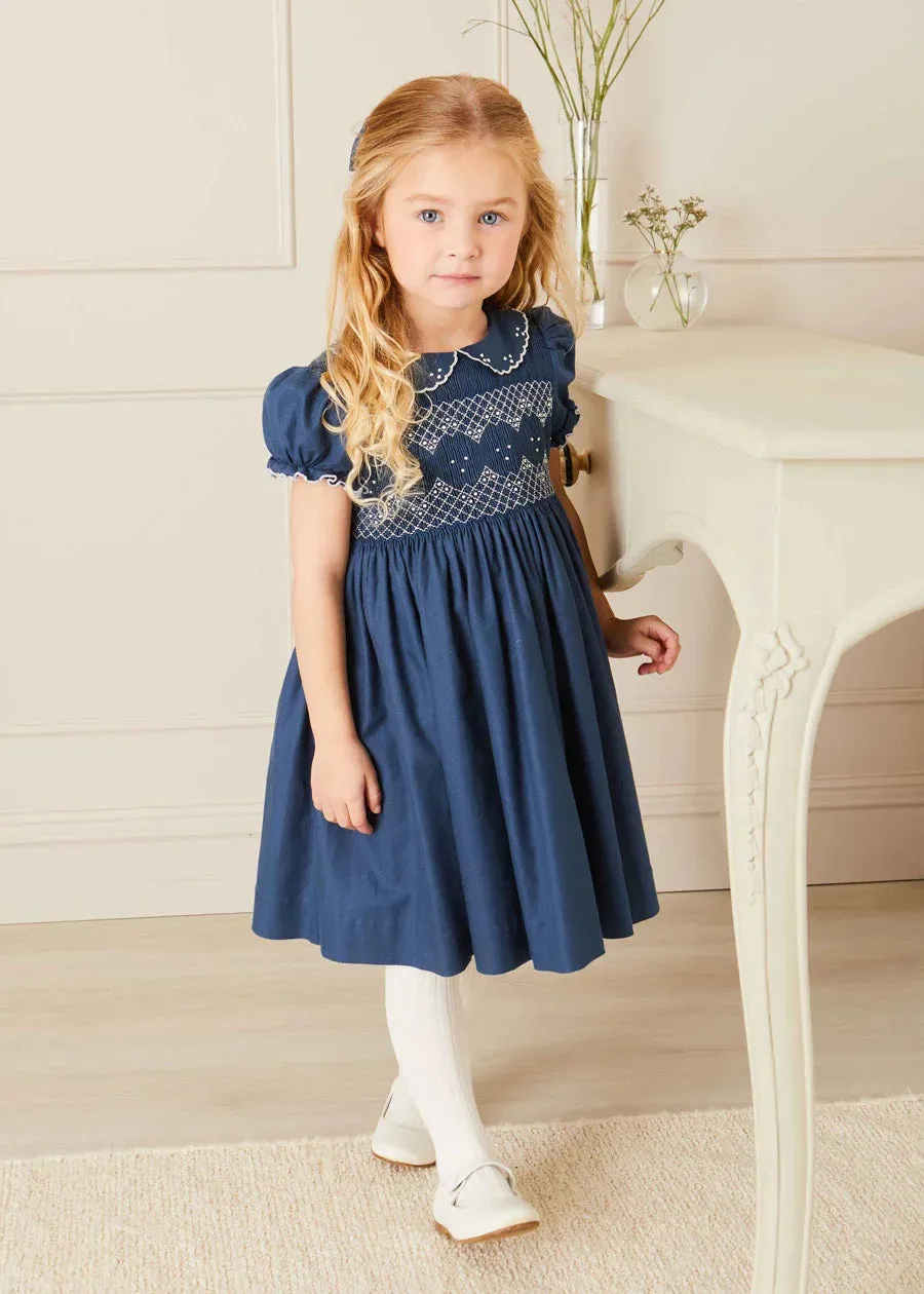 The French Blue Hand Smocked Dress Girl Look