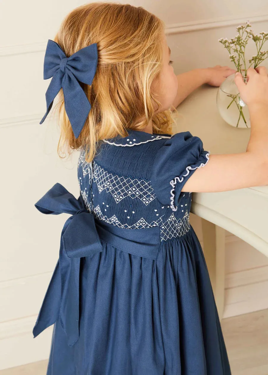 The French Blue Hand Smocked Dress Girl Look