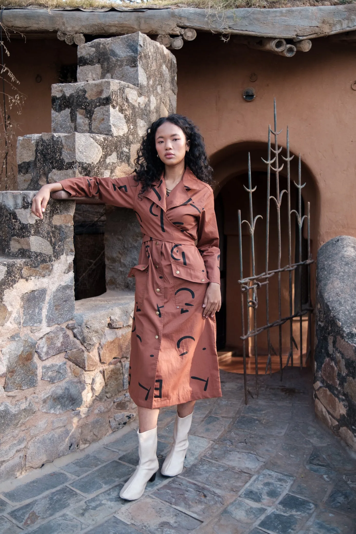 The Terra Tribe Copper Line Printed Copenhagen Trench