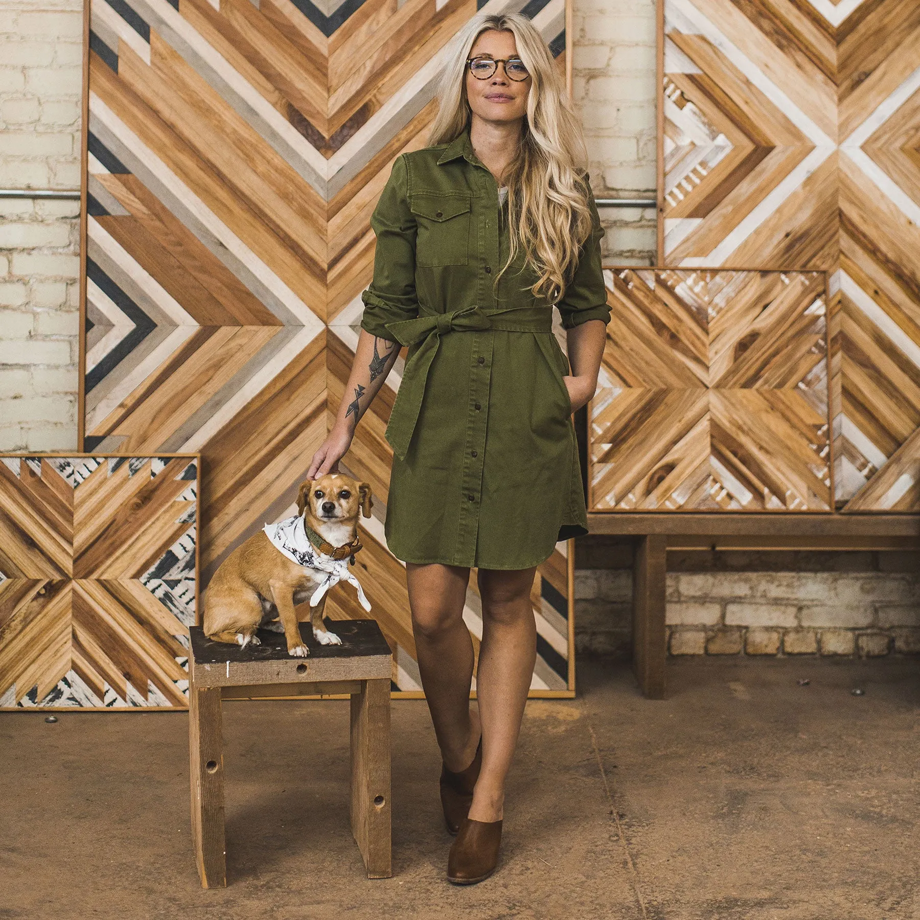 The Trench Dress in Army Green