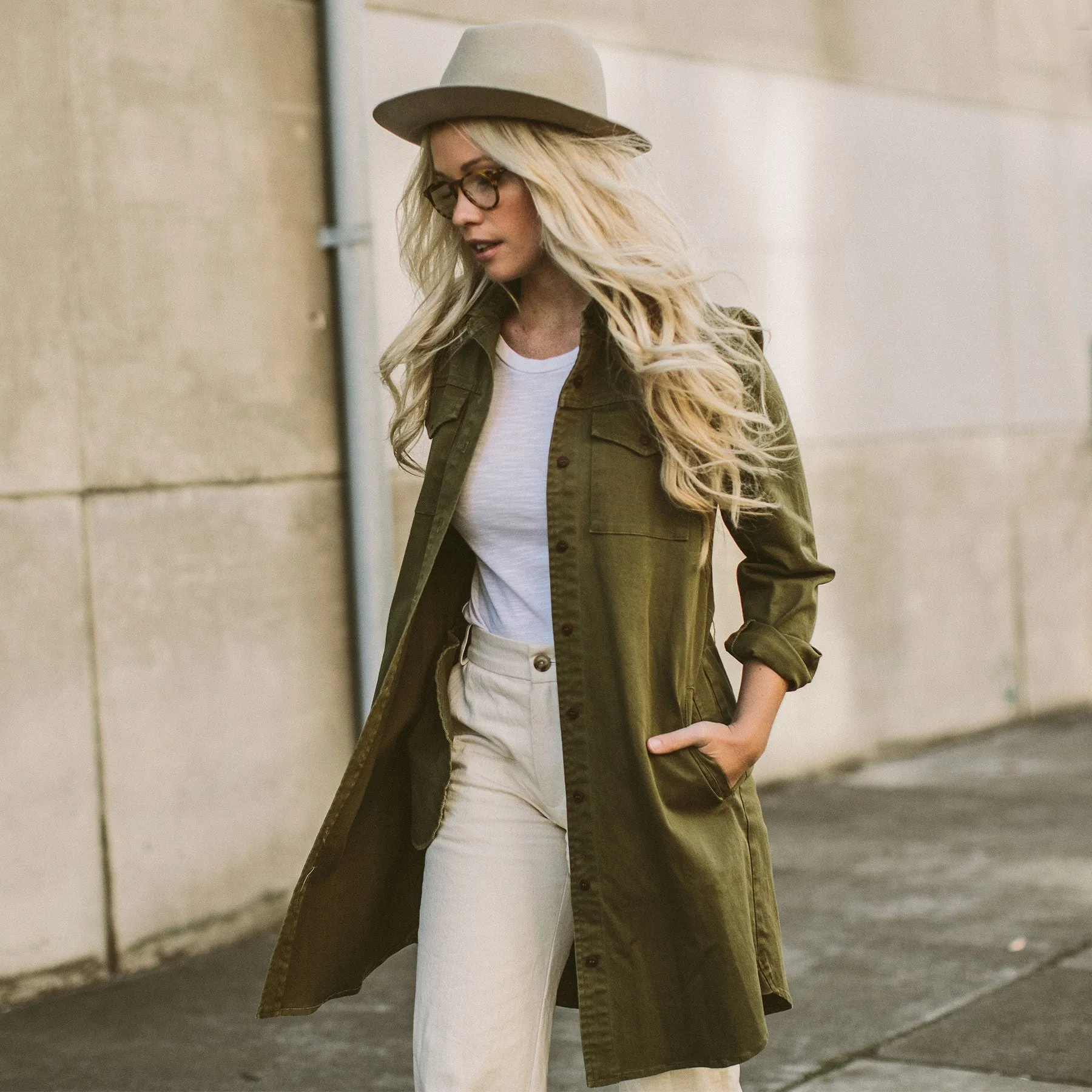 The Trench Dress in Army Green