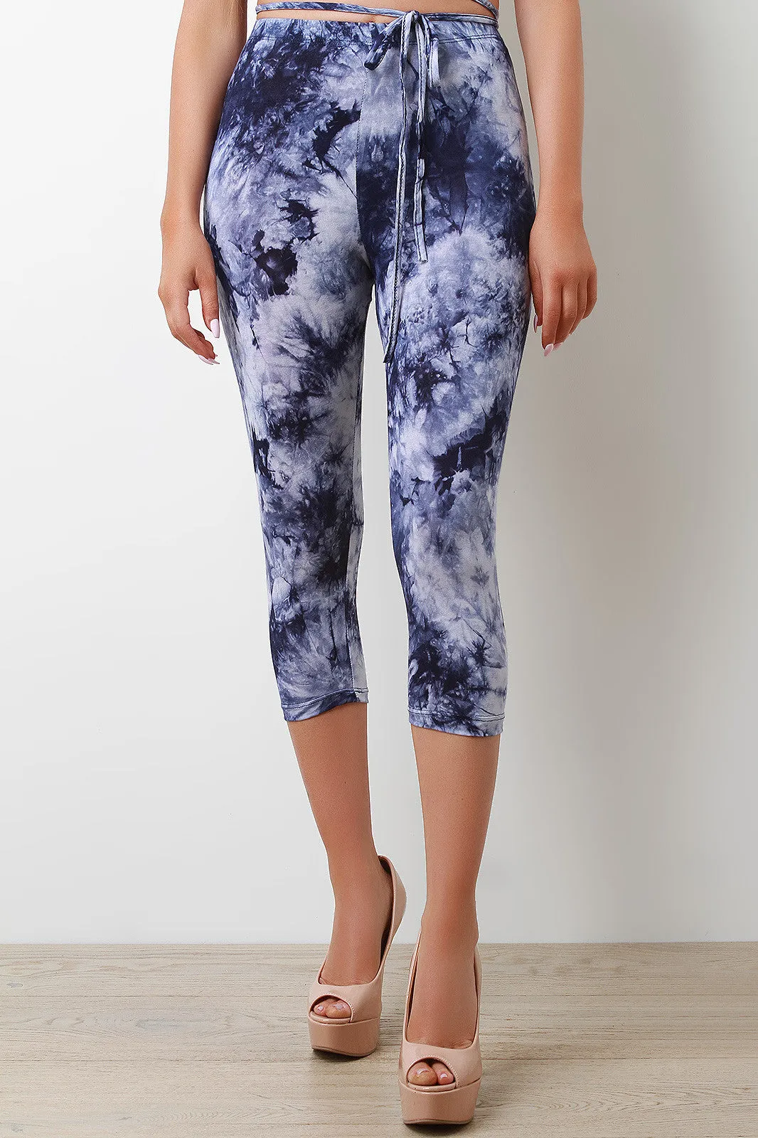 Tie Dye High Waisted Capri Leggings