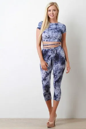 Tie Dye High Waisted Capri Leggings