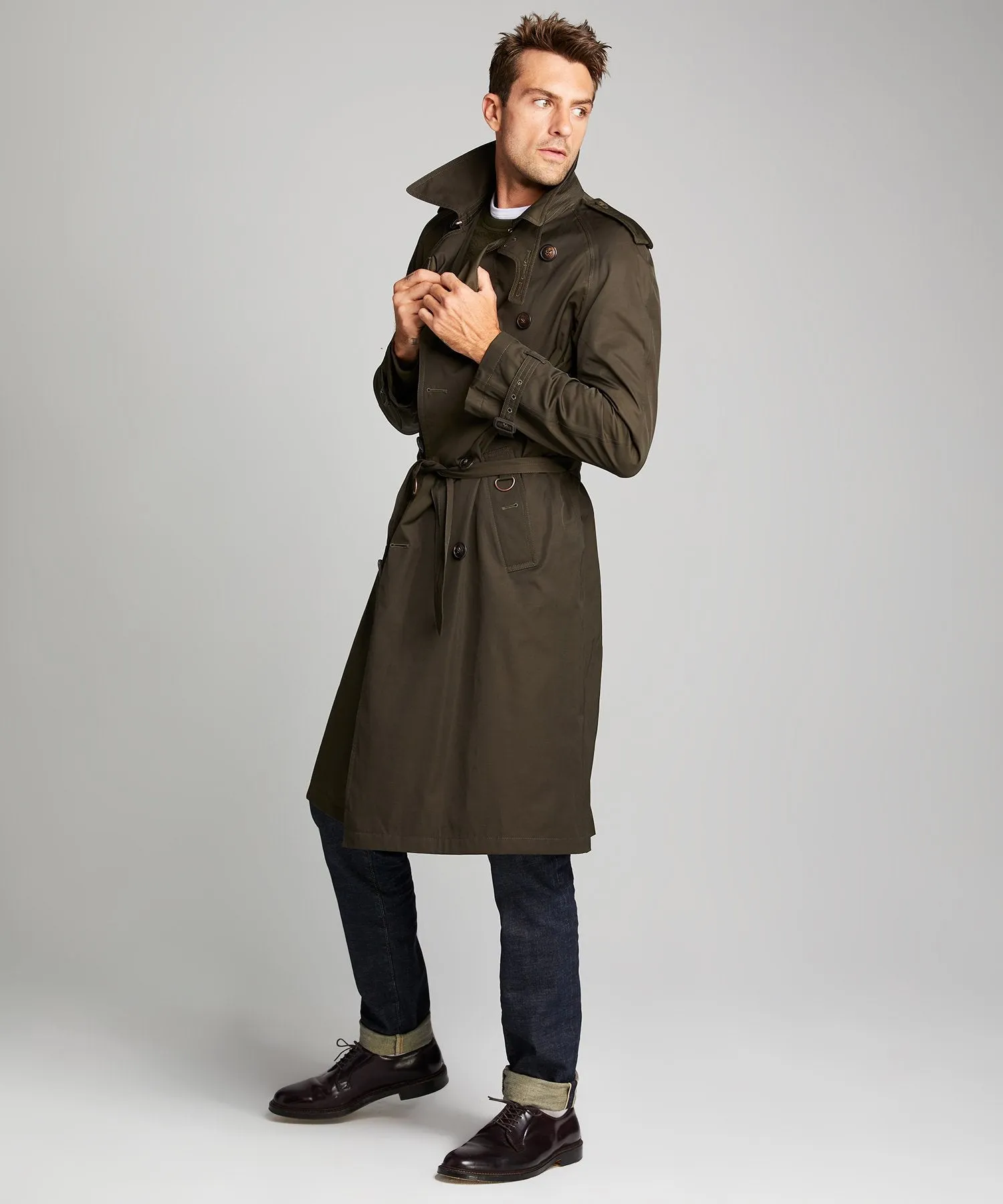 Todd Snyder   Private White Trench Coat in Olive