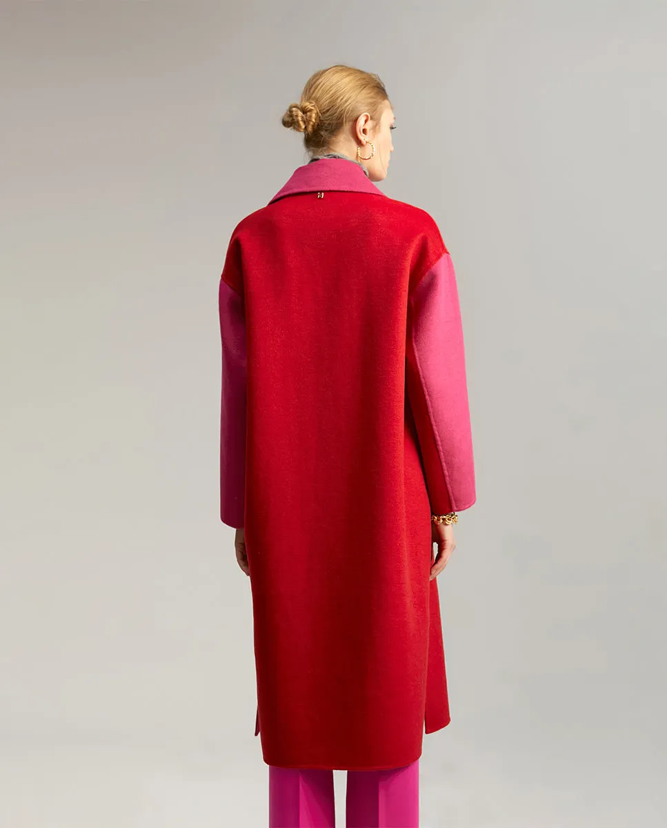 Two-tone handcrafted coat