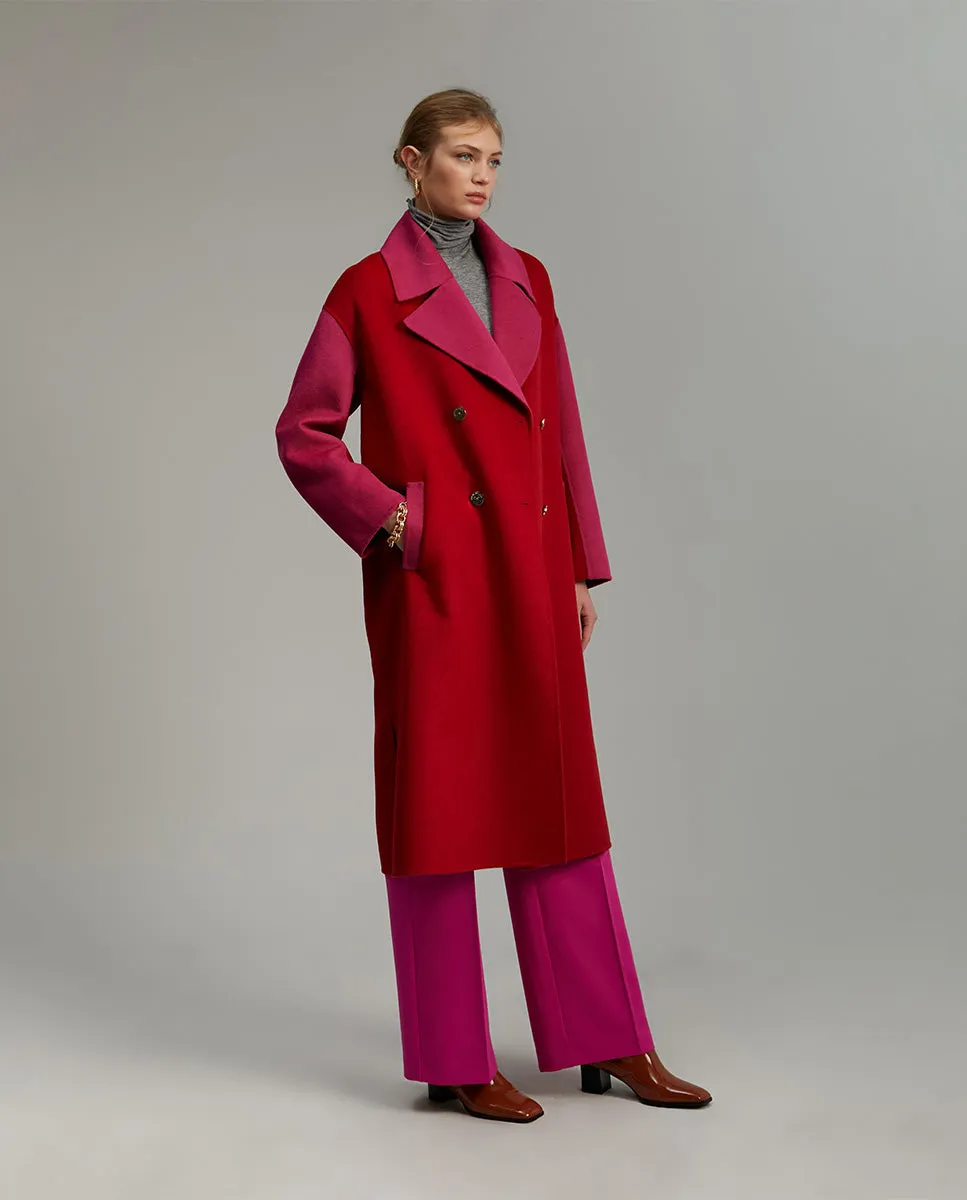 Two-tone handcrafted coat