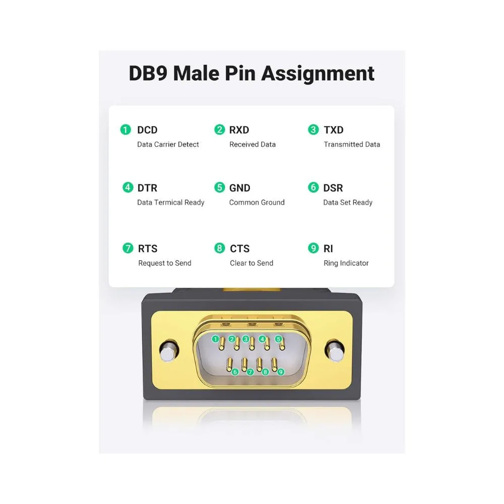 Ugreen 20210 USB to DB9 RS-232 Adapter Cable 1m