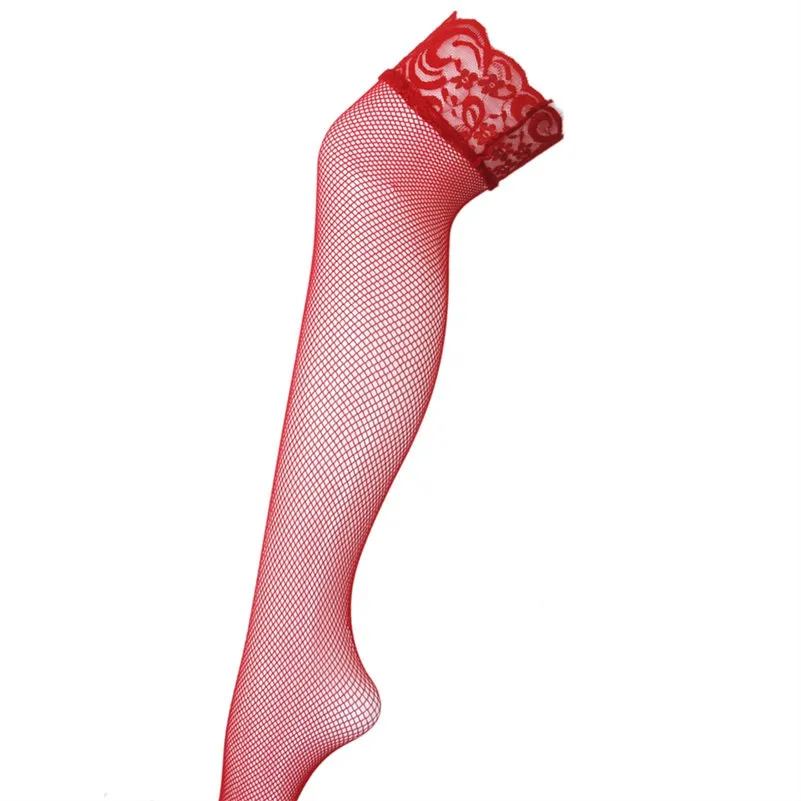 VenusFox Sexy Red style Lace Tops Fever Fashion Sexy Women Fishnet high knee Tights Stockings Pantyhose Ladies Mesh Silk Underwear