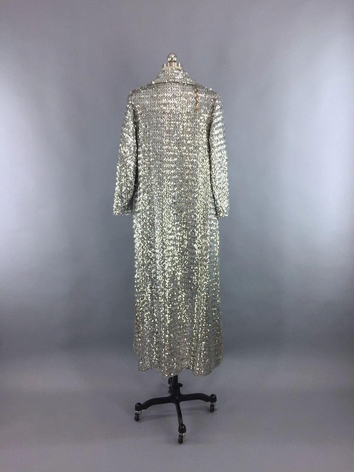 Vintage 1960s Sequined Trench Coat