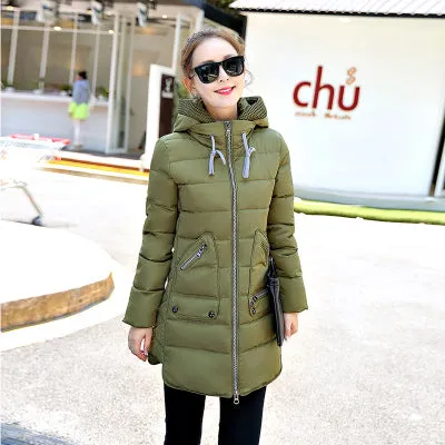 Winter  long down Jacket  2017 top quality pakas Women long sleeve hooded Parka Winter Plus Size  Lady hot Coats Christmas YY285