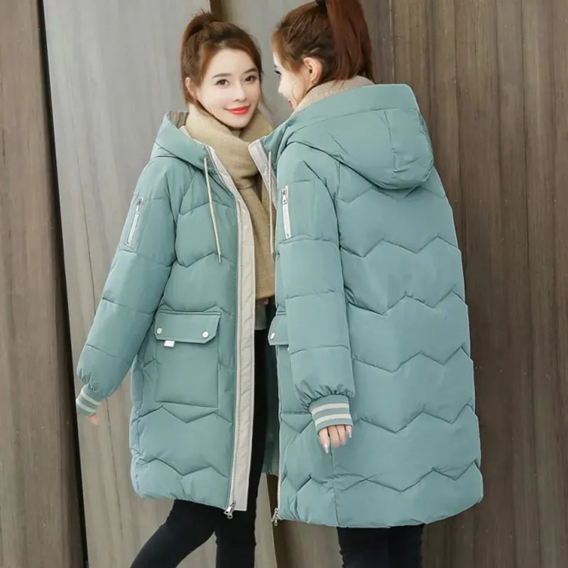 Winter Women Jacket Coats Long Parkas Down Cotton Hooded*