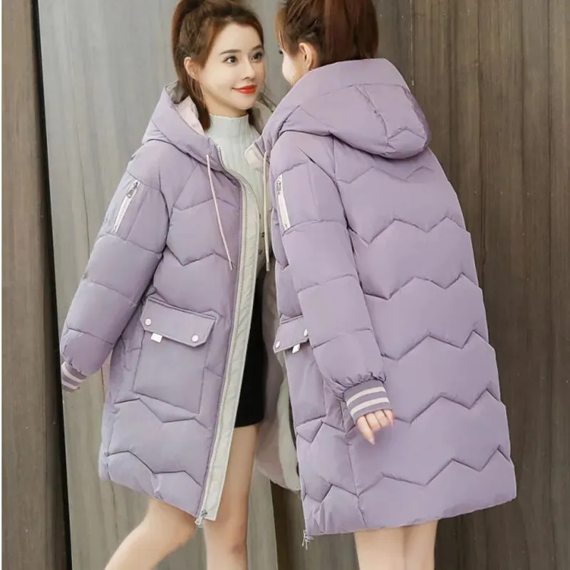 Winter Women Jacket Coats Long Parkas Down Cotton Hooded*