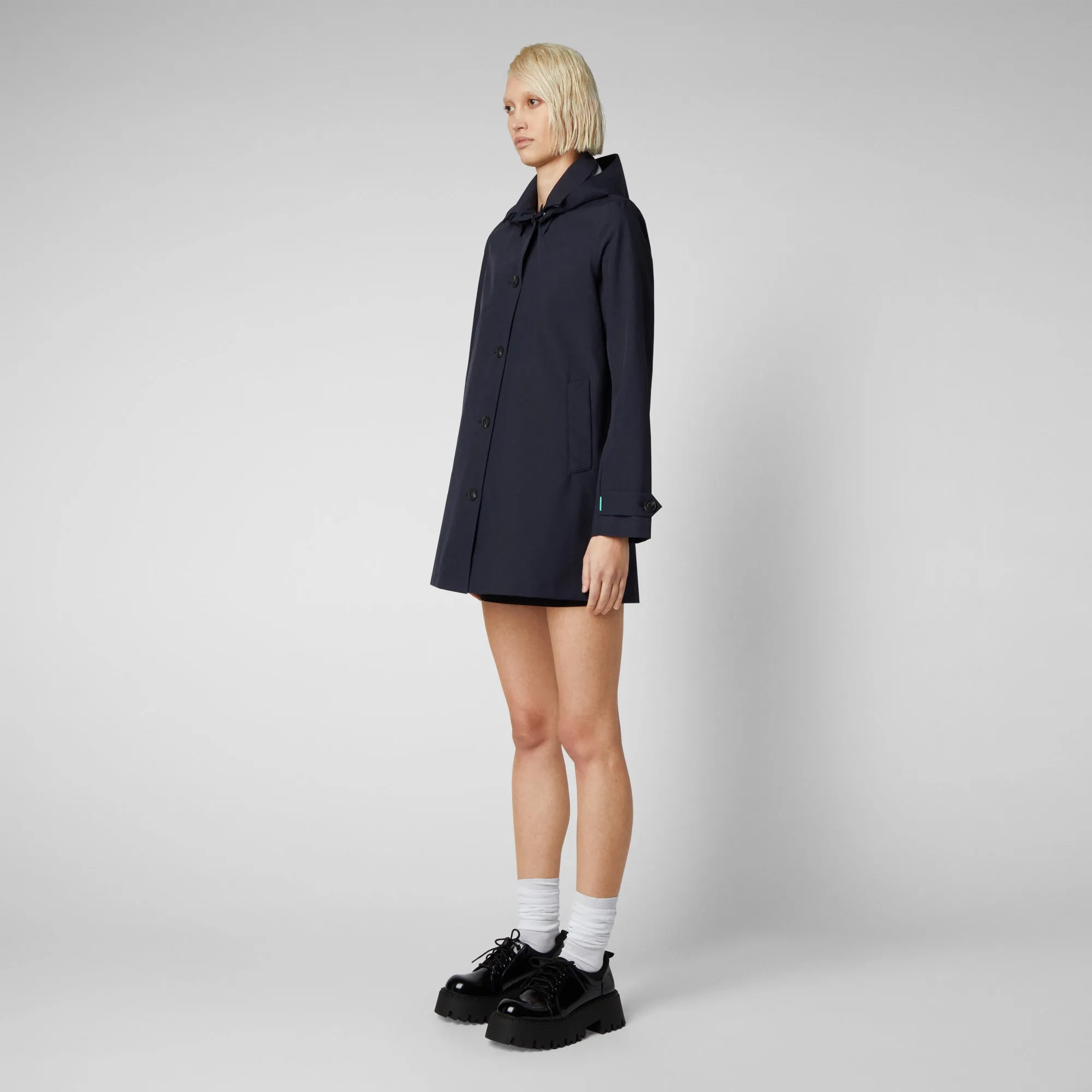 Woman's raincoat April in blue black