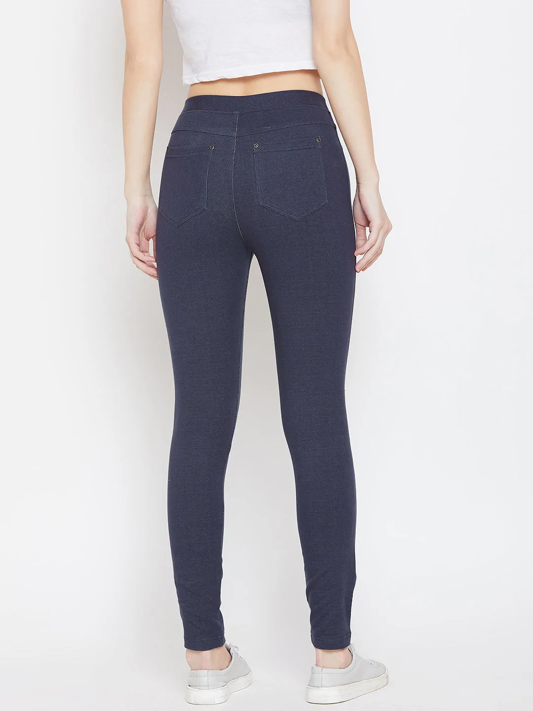 Women Navy Blue Casual Tights