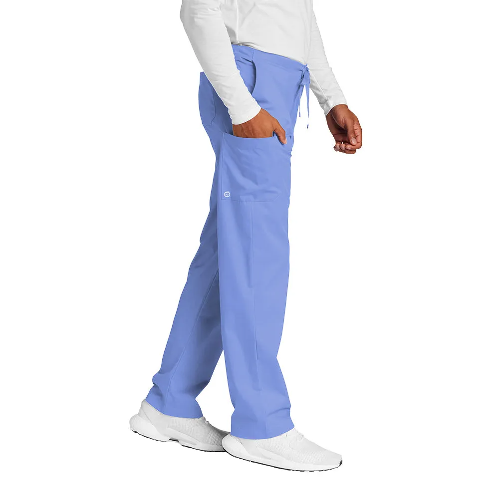 WonderWink® Men’s WorkFlex™ Mock Wrap Cargo Pants - Ceil Blue