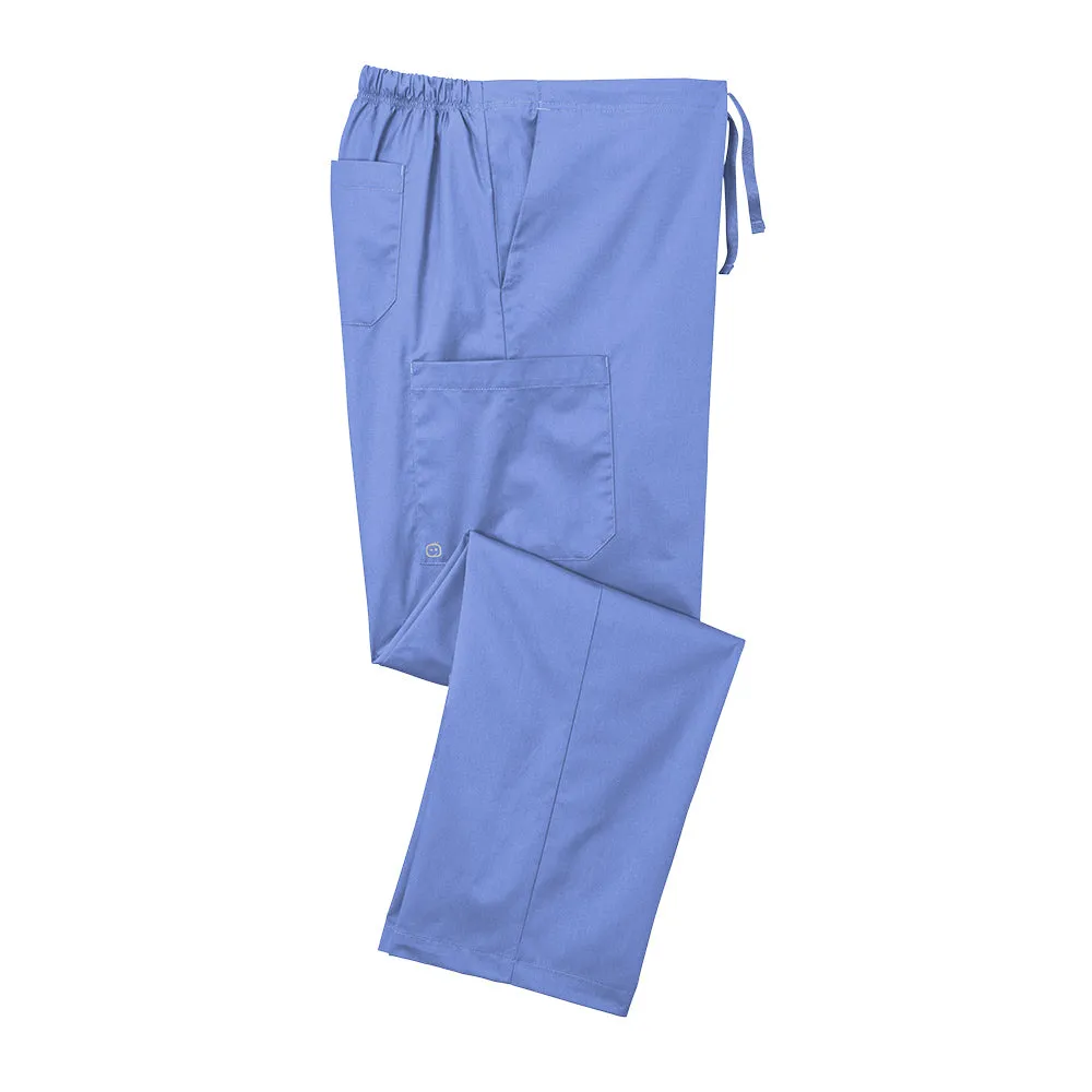 WonderWink® Men’s WorkFlex™ Mock Wrap Cargo Pants - Ceil Blue