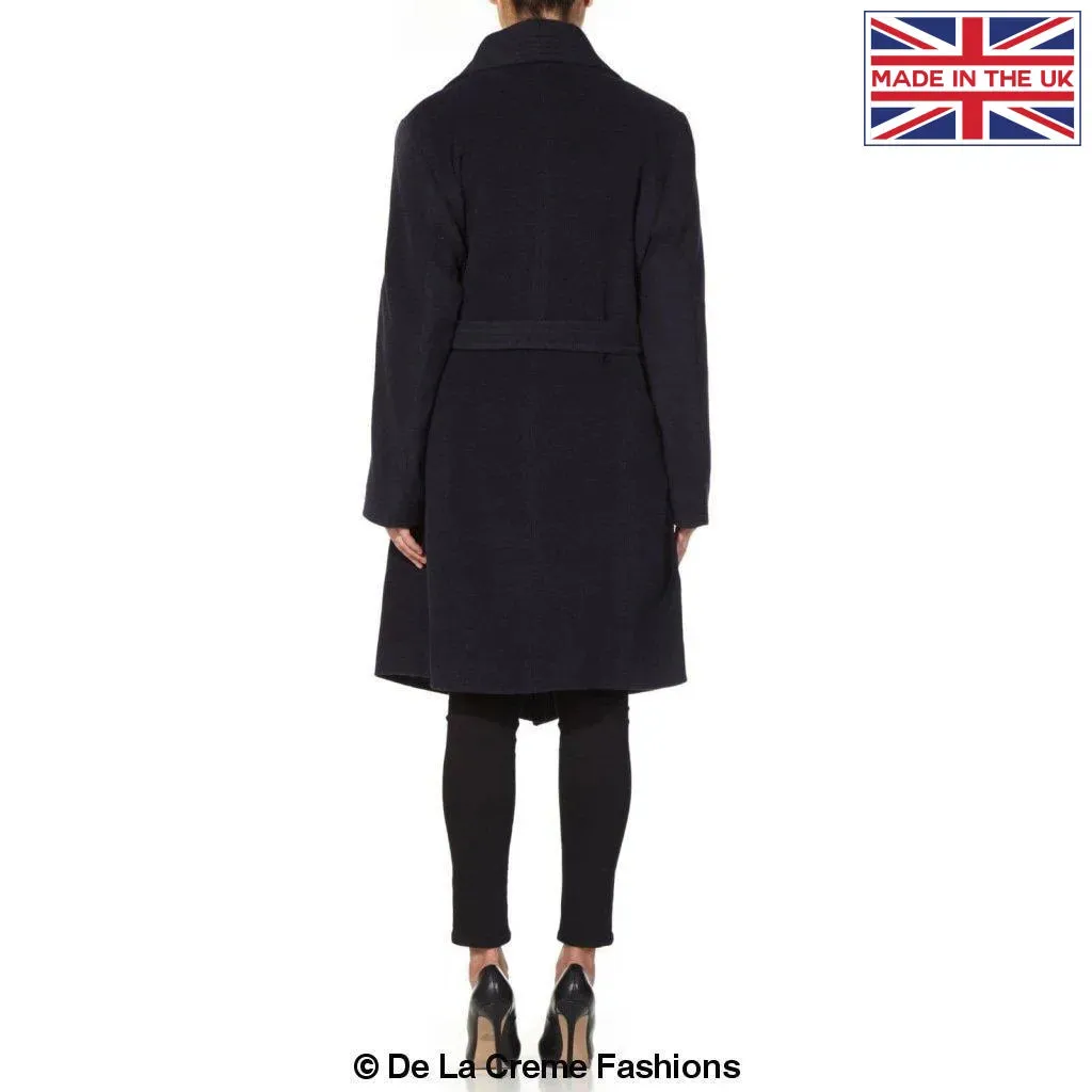 Wool Blend Large Lapel Duster Coat