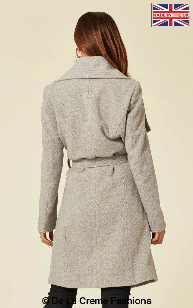 Wool Blend Large Lapel Duster Coat