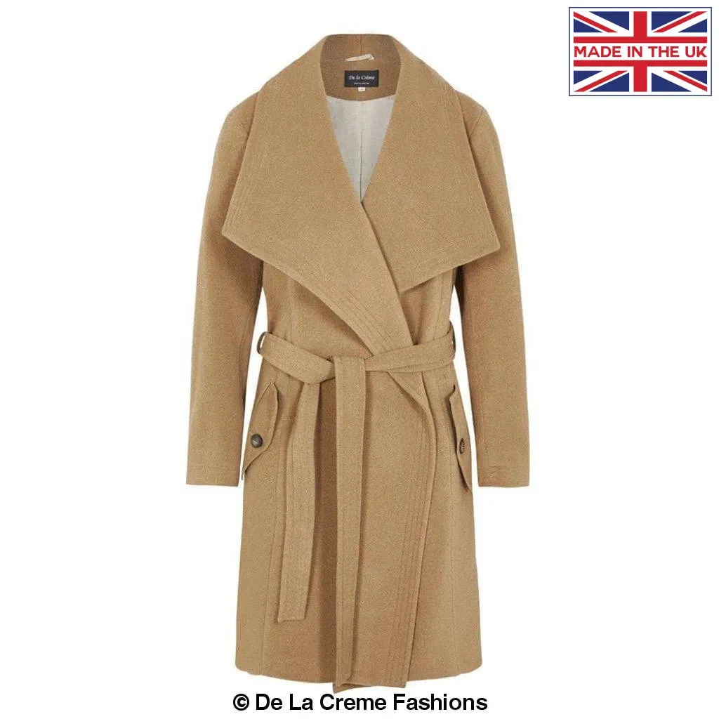 Wool Blend Large Lapel Duster Coat