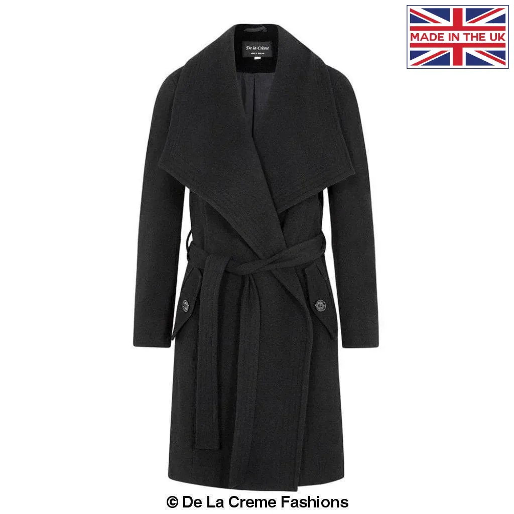 Wool Blend Large Lapel Duster Coat