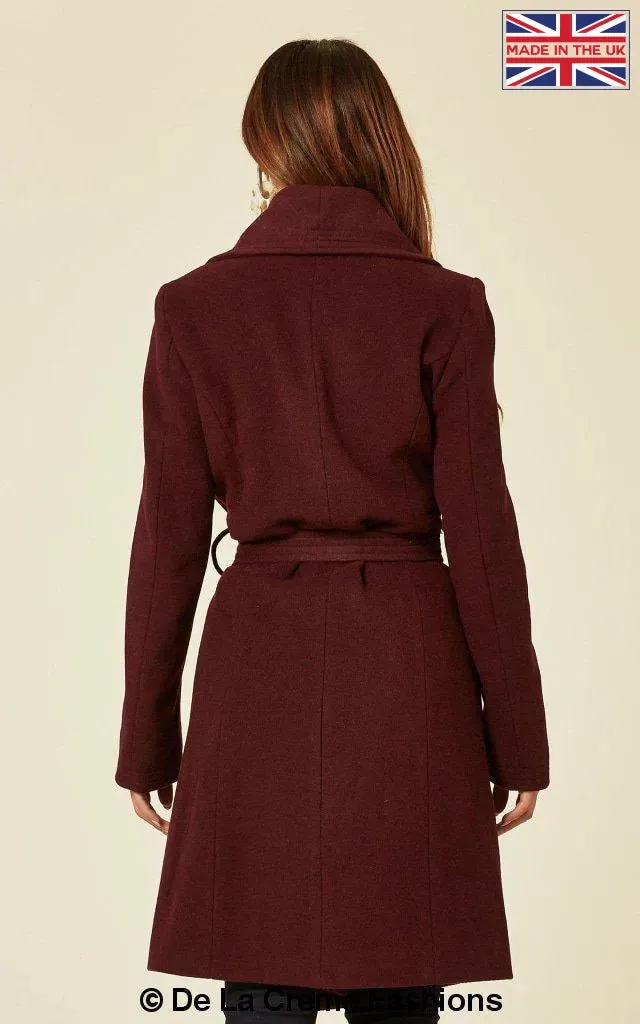 Wool Blend Large Lapel Duster Coat