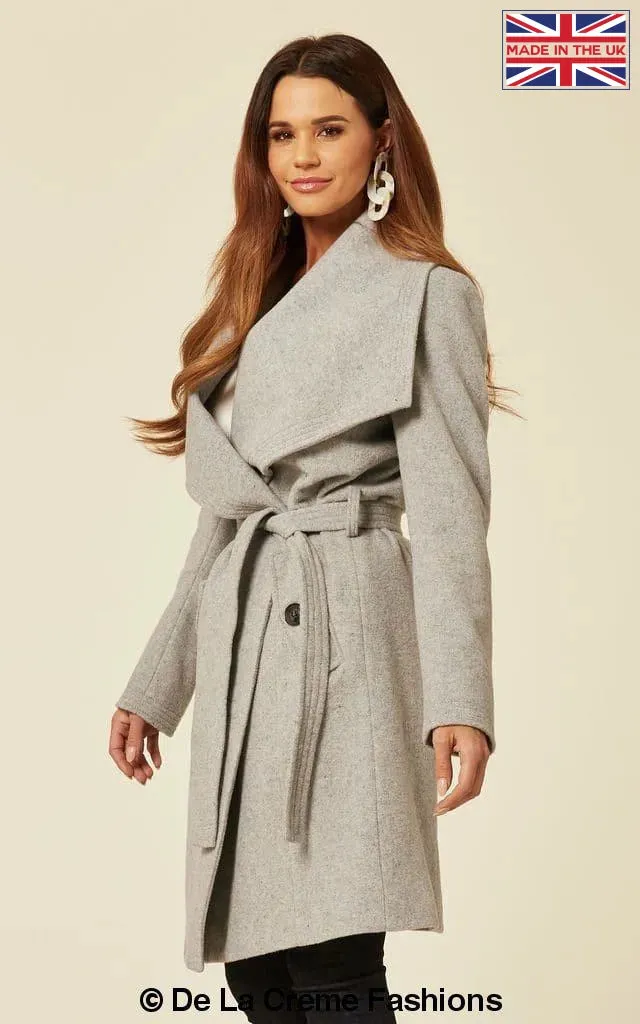 Wool Blend Large Lapel Duster Coat