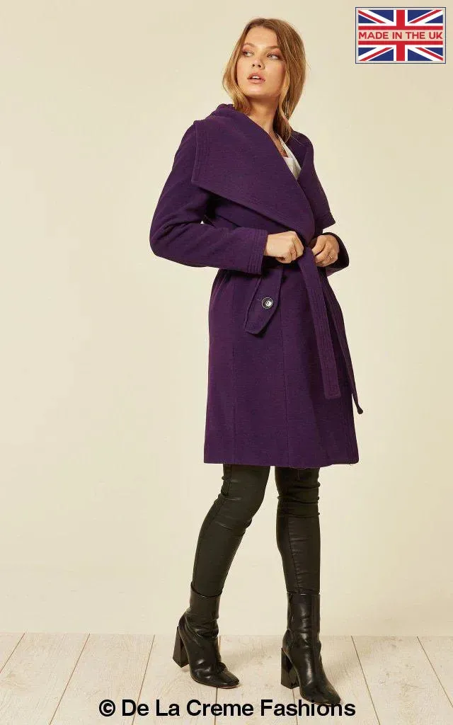 Wool Blend Large Lapel Duster Coat